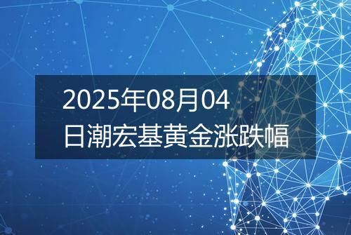 2025年08月04日潮宏基黄金涨跌幅