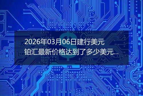 2026年03月06日建行美元铂汇最新价格达到了多少美元一盎司