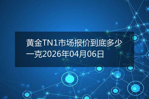 黄金TN1市场报价到底多少一克2026年04月06日