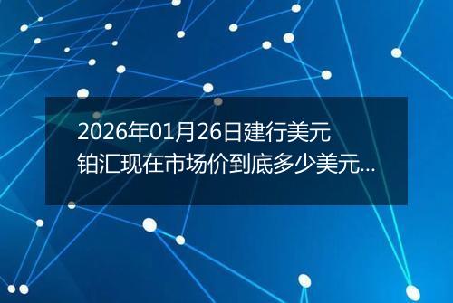 2026年01月26日建行美元铂汇现在市场价到底多少美元一盎司