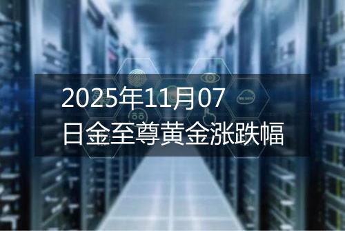 2025年11月07日金至尊黄金涨跌幅