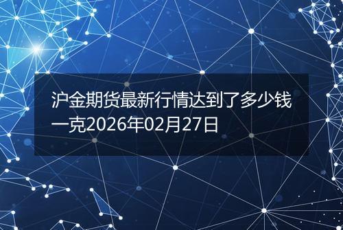 沪金期货最新行情达到了多少钱一克2026年02月27日