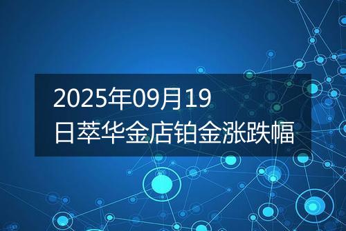 2025年09月19日萃华金店铂金涨跌幅
