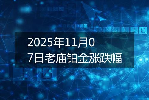2025年11月07日老庙铂金涨跌幅