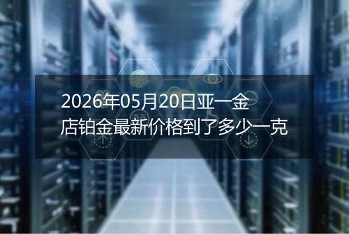 2026年05月20日亚一金店铂金最新价格到了多少一克