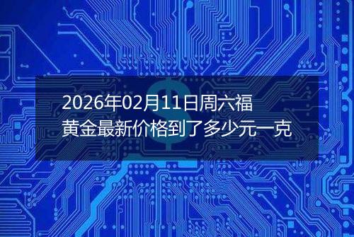 2026年02月11日周六福黄金最新价格到了多少元一克