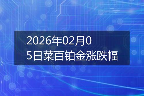 2026年02月05日菜百铂金涨跌幅