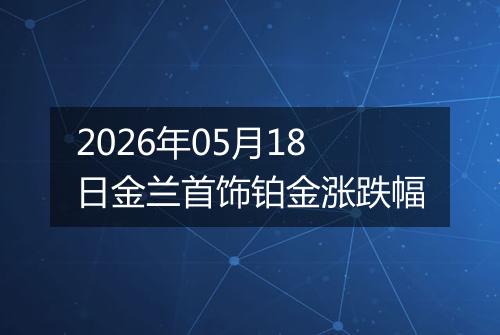 2026年05月18日金兰首饰铂金涨跌幅