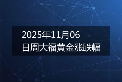 2025年11月06日周大福黄金涨跌幅
