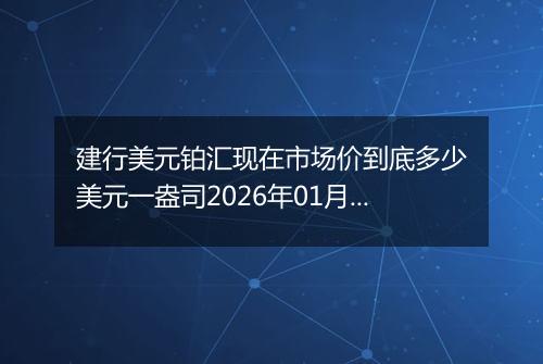 建行美元铂汇现在市场价到底多少美元一盎司2026年01月26日
