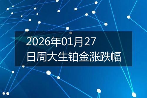 2026年01月27日周大生铂金涨跌幅