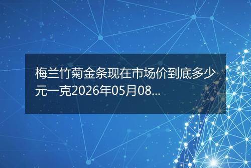 梅兰竹菊金条现在市场价到底多少元一克2026年05月08日