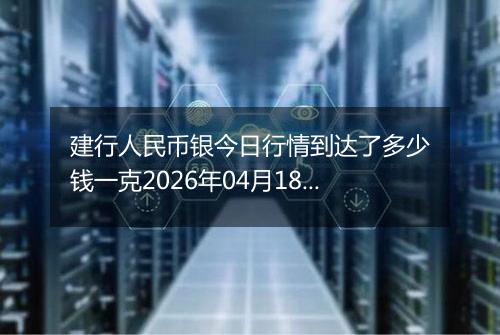 建行人民币银今日行情到达了多少钱一克2026年04月18日