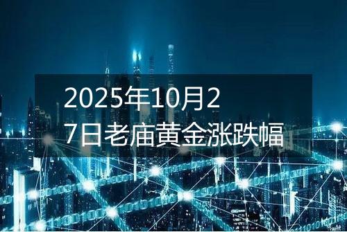 2025年10月27日老庙黄金涨跌幅