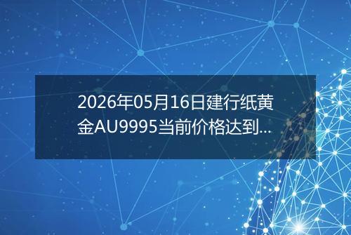 2026年05月16日建行纸黄金AU9995当前价格达到了多少钱一克2026年05月16日
