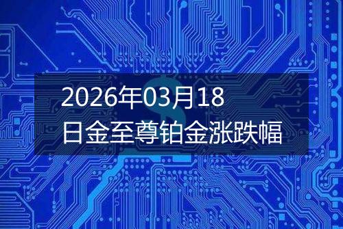 2026年03月18日金至尊铂金涨跌幅