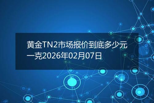 黄金TN2市场报价到底多少元一克2026年02月07日