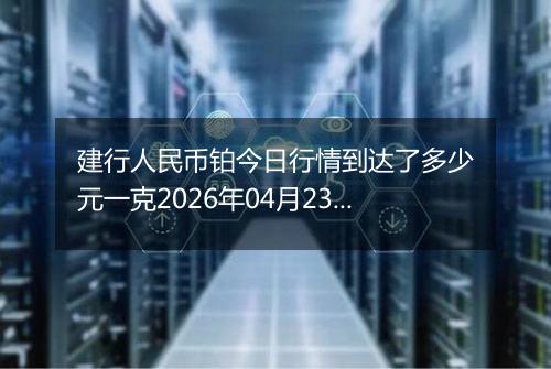 建行人民币铂今日行情到达了多少元一克2026年04月23日