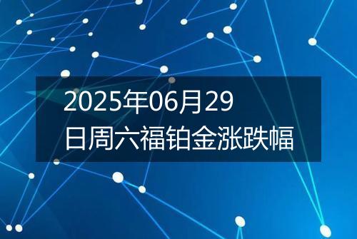 2025年06月29日周六福铂金涨跌幅