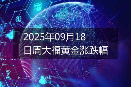 2025年09月18日周大福黄金涨跌幅