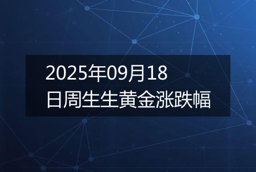 2025年09月18日周生生黄金涨跌幅