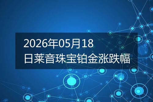 2026年05月18日莱音珠宝铂金涨跌幅
