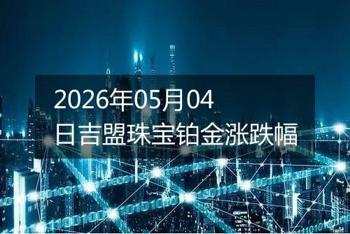 2026年05月04日吉盟珠宝铂金涨跌幅