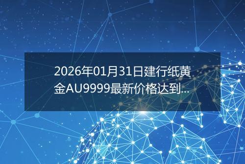 2026年01月31日建行纸黄金AU9999最新价格达到了多少元一克