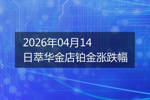 2026年04月14日萃华金店铂金涨跌幅