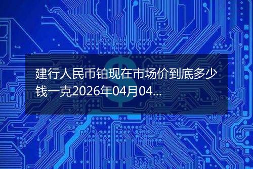 建行人民币铂现在市场价到底多少钱一克2026年04月04日