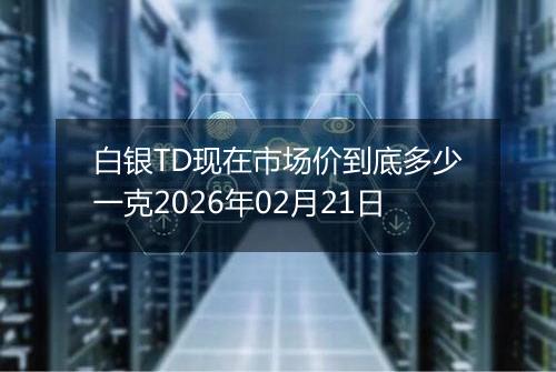 白银TD现在市场价到底多少一克2026年02月21日