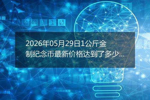2026年05月29日1公斤金制纪念币最新价格达到了多少元一个