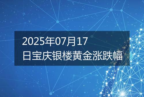 2025年07月17日宝庆银楼黄金涨跌幅