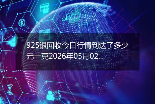 925银回收今日行情到达了多少元一克2026年05月02日