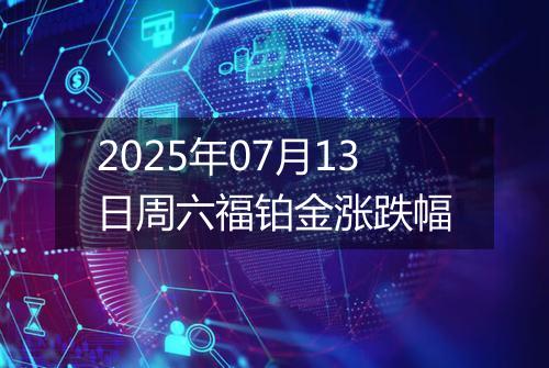 2025年07月13日周六福铂金涨跌幅
