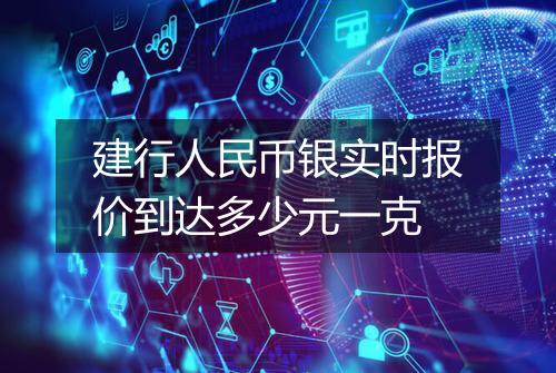 建行人民币银实时报价到达多少元一克