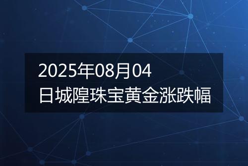 2025年08月04日城隍珠宝黄金涨跌幅