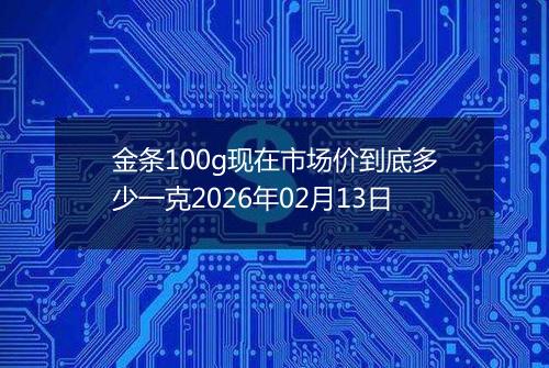 金条100g现在市场价到底多少一克2026年02月13日