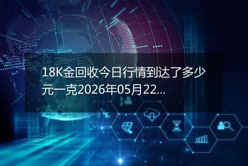 18K金回收今日行情到达了多少元一克2026年05月22日
