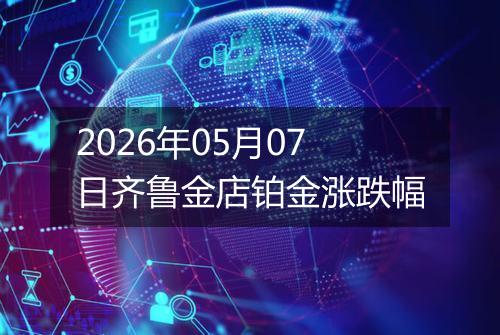 2026年05月07日齐鲁金店铂金涨跌幅
