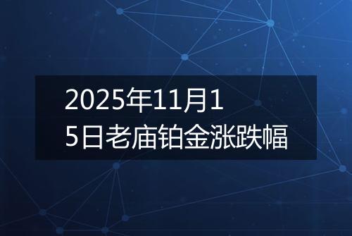 2025年11月15日老庙铂金涨跌幅
