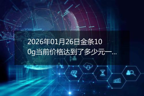 2026年01月26日金条100g当前价格达到了多少元一克