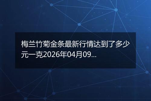 梅兰竹菊金条最新行情达到了多少元一克2026年04月09日