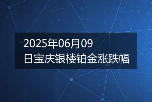2025年06月09日宝庆银楼铂金涨跌幅