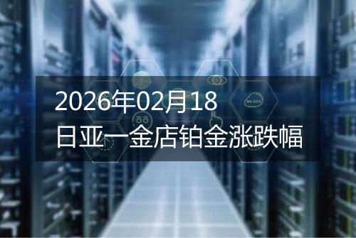 2026年02月18日亚一金店铂金涨跌幅