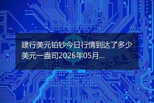 建行美元铂钞今日行情到达了多少美元一盎司2026年05月07日