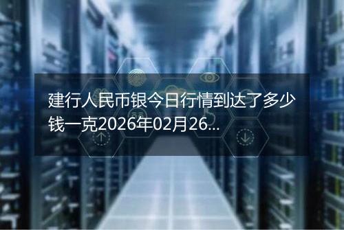 建行人民币银今日行情到达了多少钱一克2026年02月26日