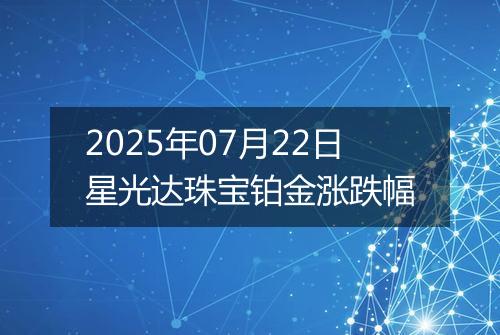 2025年07月22日星光达珠宝铂金涨跌幅