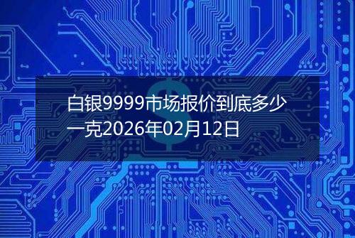 白银9999市场报价到底多少一克2026年02月12日