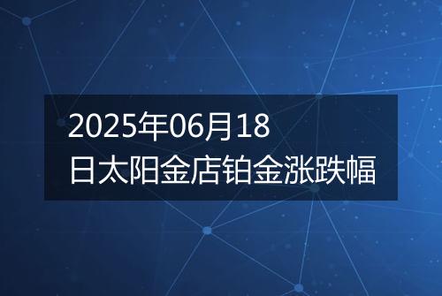 2025年06月18日太阳金店铂金涨跌幅